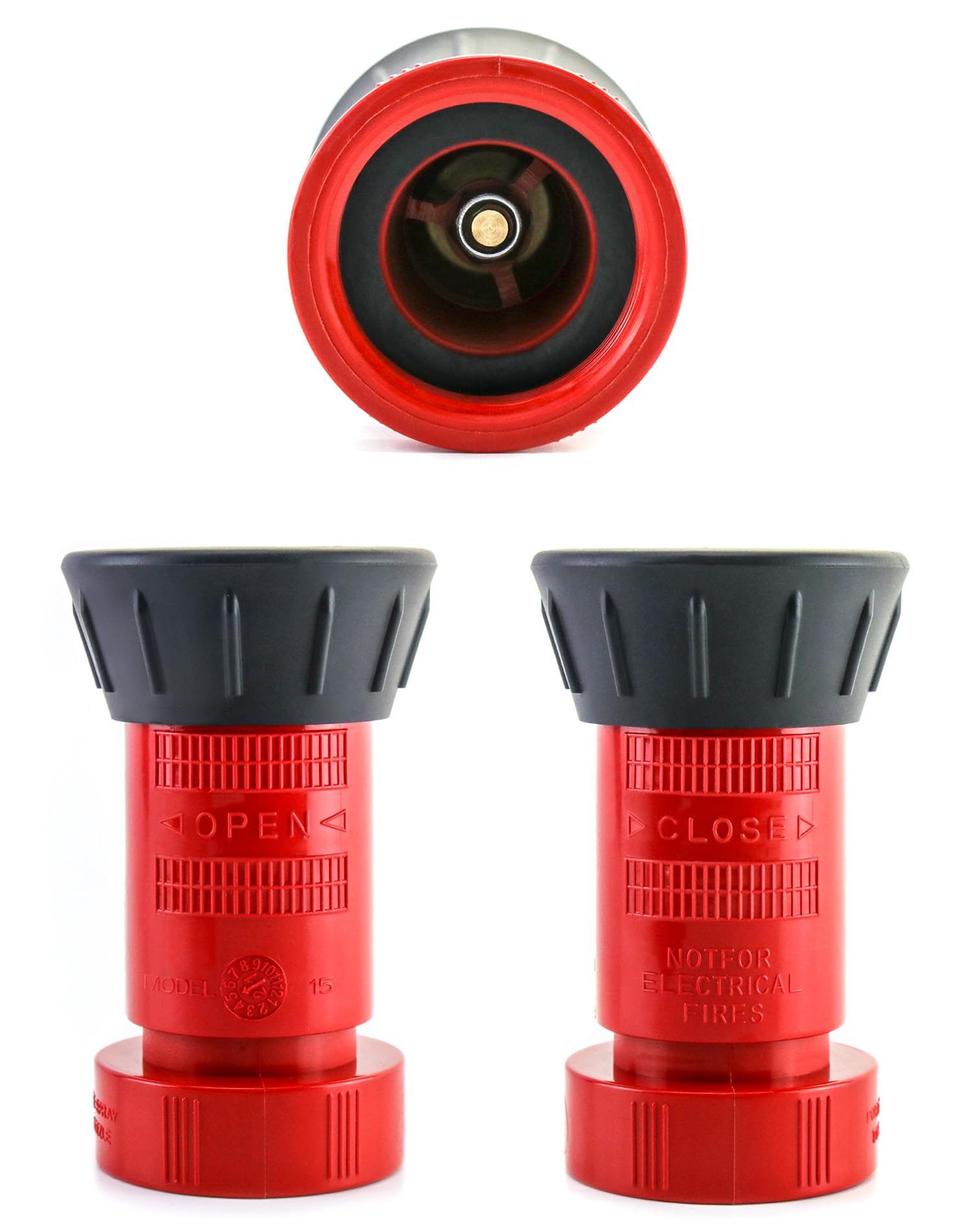 QWORK 2 adattatori esagonali in ottone per attrezzature antincendio, 1-1/2" NPT maschio a 1-1/2" maschio NST (NH) - 2 ugelli per manichetta antincendio, 1-1/2" NST/NH, per antincendio, industriale e