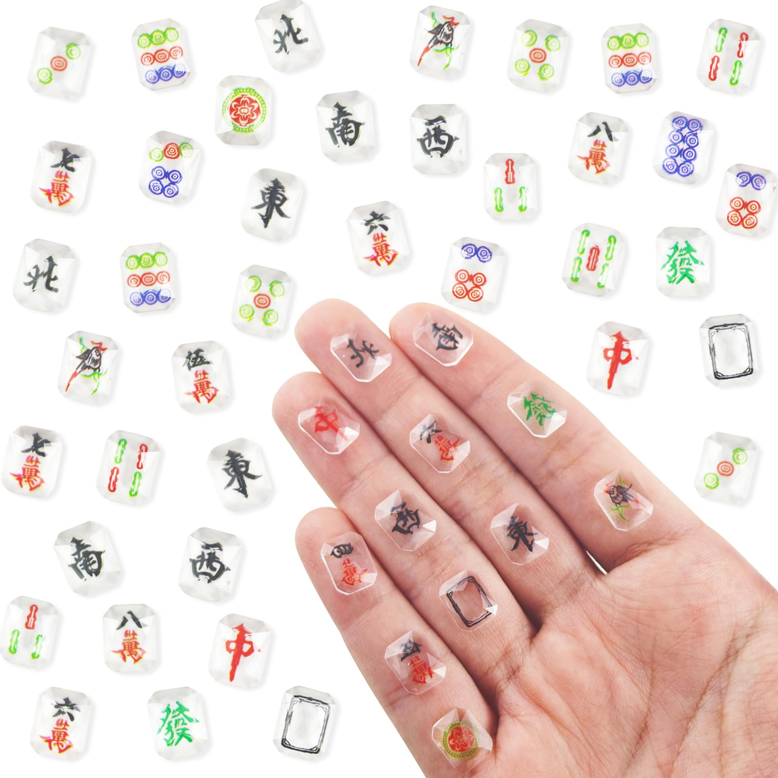 200 Pieces Tiny Mahjong for Dollhouse Miniatures Resin Things for Crafts Mini Mahjong for Fairy Garden Micro Landscaping Decoration