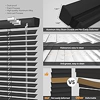 Vista 3 de Persianas horizontales sin cordones de aluminio de 1 pulgada para ventana, persianas y persianas personalizadas para oscurecer la habitación