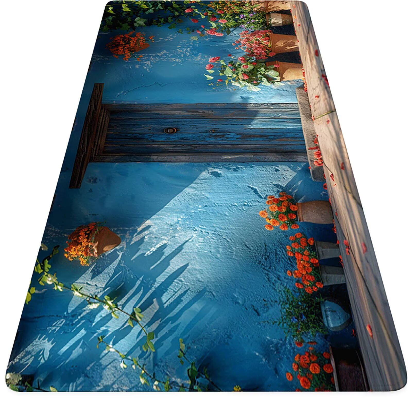 Porta Tappetino Mouse Gaming xxl 1200 x 600 mm, Tappetino Scrivania Blu Con Bordi Cuciti, Presa Stabile su Superfici Lisce, Impermeabile Antiscivolo Mouse Pad per Gaming Accessori PC, Regalo z2-7I
