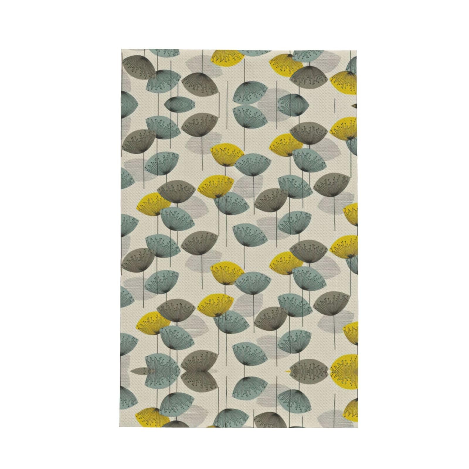 XXahnbm Flower Print Waffle Kitchen Towel,Absorbent Hand Towel