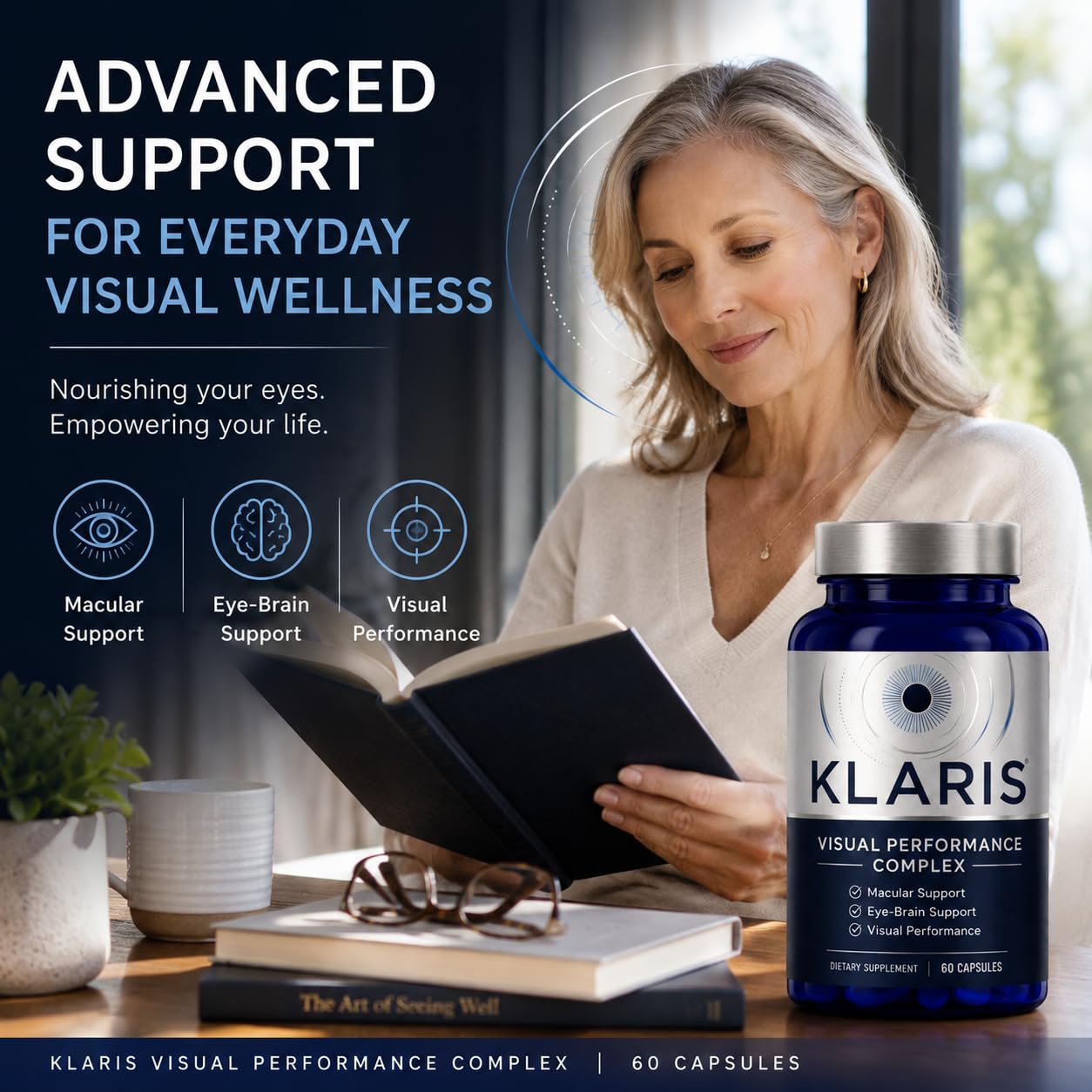 KLARIS Vision Support, Macular and Vision Support Supplement with with All 3 Carotenoids, Lutein, & Zeaxanthin, Eye-Brain Support, 60 Capsules — Amazon image 2