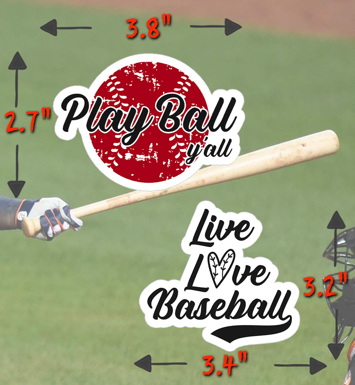 Naklejki baseballowe - idealne prezenty baseballowe dla chłopców - wodoodporne, trwałe 100% winylowe - Gdziekolwiek potrzebujesz naklejki baseballowe na butelki z wodą, laptop, naklejki samochodowe, prezenty na imprezę