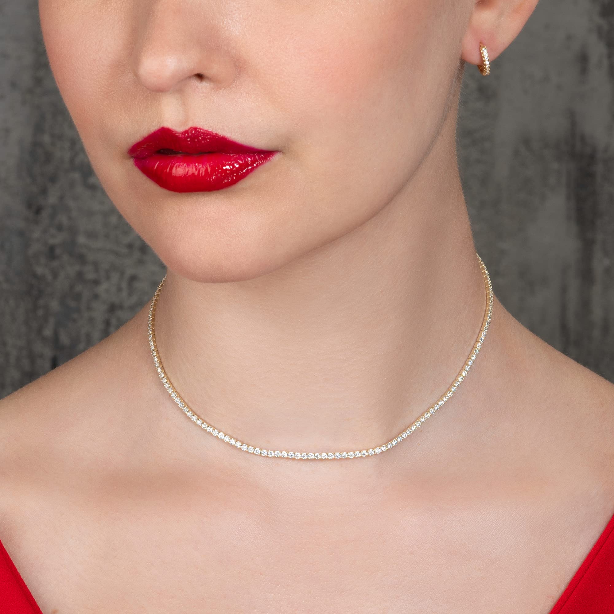 namana Collana Girocollo per Donna e Ragazza, in Argento Sterling 925, con Zirconi Cubici, Gioielli Donna, Idee Regalo per le Donne
