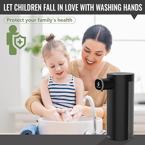 Miniatura 7 de Sangfor Dispensador automático de jabón sin contacto para cocina y baño, dispensador automático, negro