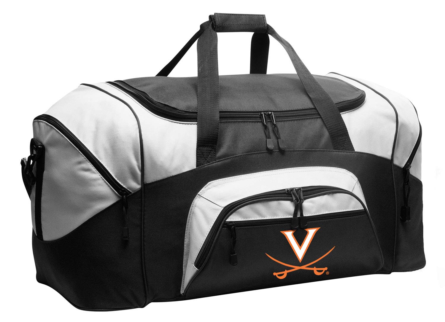 University of Virginia Duffel Bag LARGE UVA Suitcase or Gym Bag for Men Ladies Him or Her! (Black)