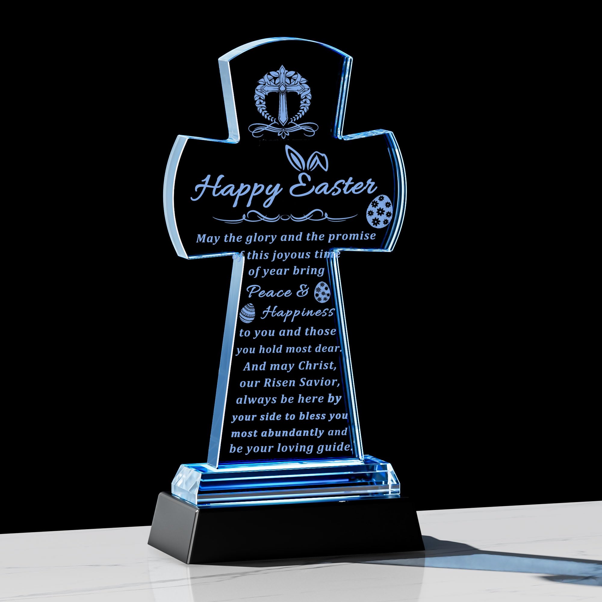 Qianwei Easter Gifts for Girls Women - Catholic Crystal Gifts for Women Girls - Confirmation First Communion Baptism Religious Christian Engraved Gift