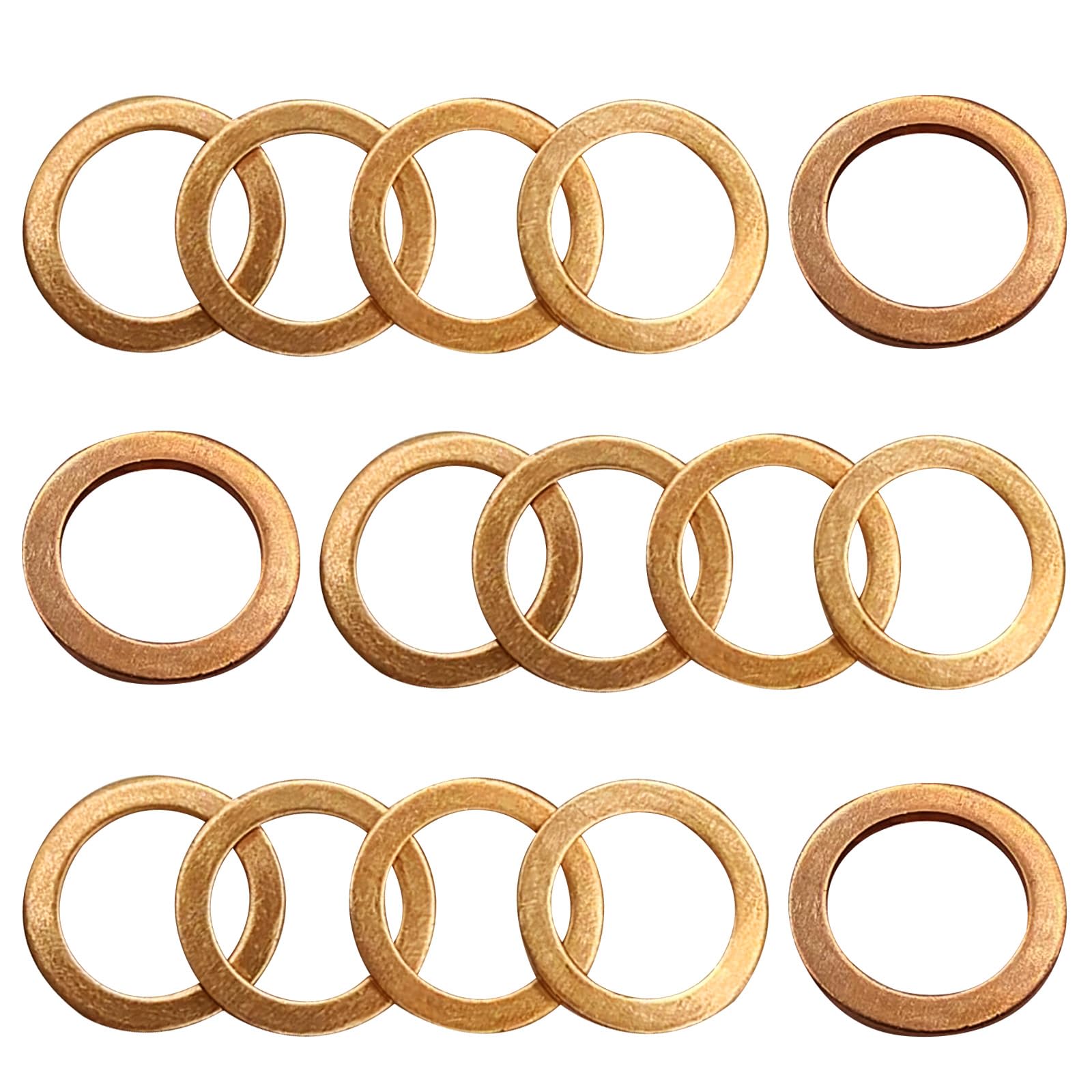 15PCS Oil Drain Plug Gasket, Compatible with Mercedes, 14mm Copper Oil Drain Plug Washer Gaskets OE PN 007603-014106