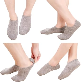 FREEBIRD99 4 Pairs Womens No Show Socks Cotton Non Slip Low Cut Casual Ankle Socks