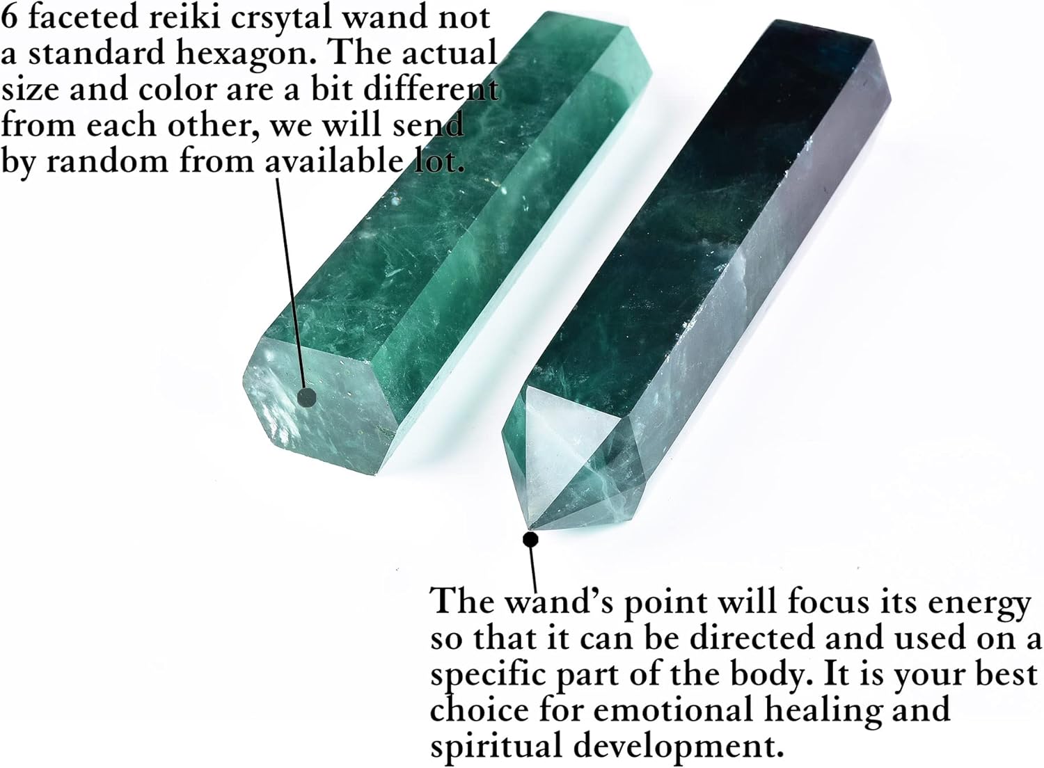 AMOYSTONE Green Fluorite Obelisk Large Healing Crystal Wand Tower 6 Faceted Column Reiki Chakra Meditation Therapy 1.8-2.2 LBS