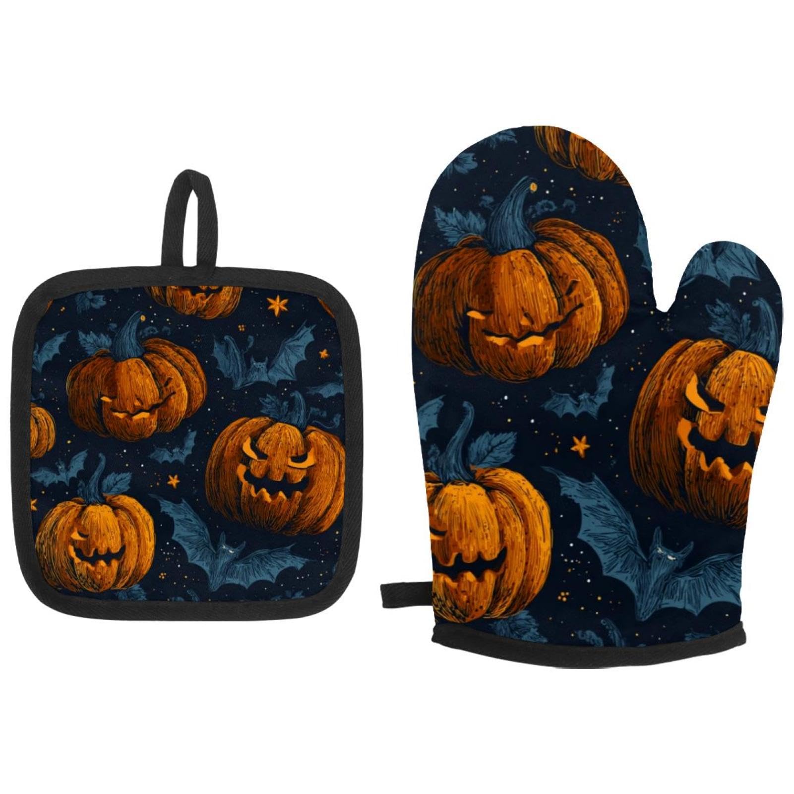 Gants de cuisine Halloween et maniques anti-chaleur : lot de 11 pièces indispensables
