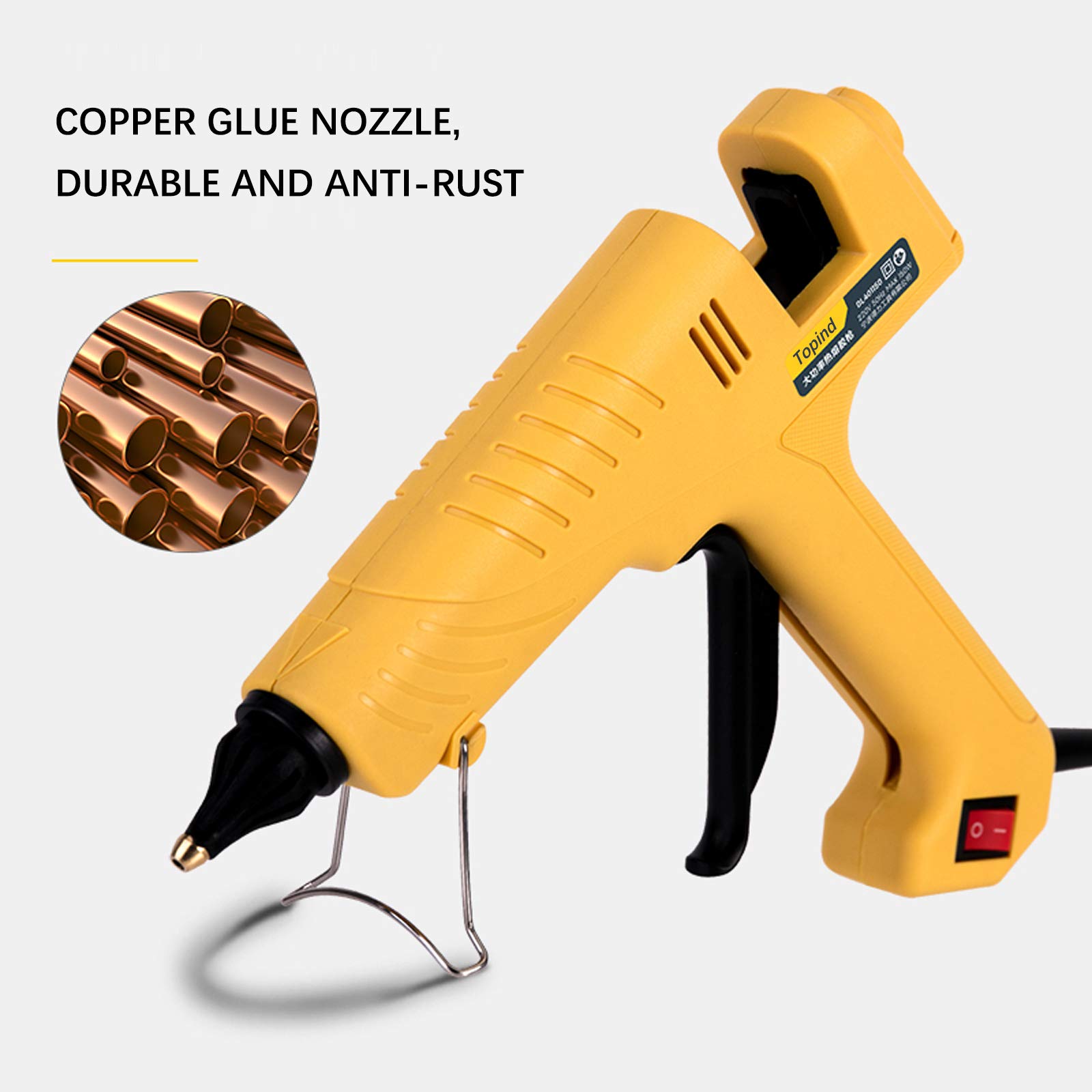 Glue Gun Full Size, Topind 150W Heavy Duty Hot Melt Glue Gun, High Temperature Industrial Hot Glue Gun, Professional Glue Gun for Office/DIY Crafts Decoration