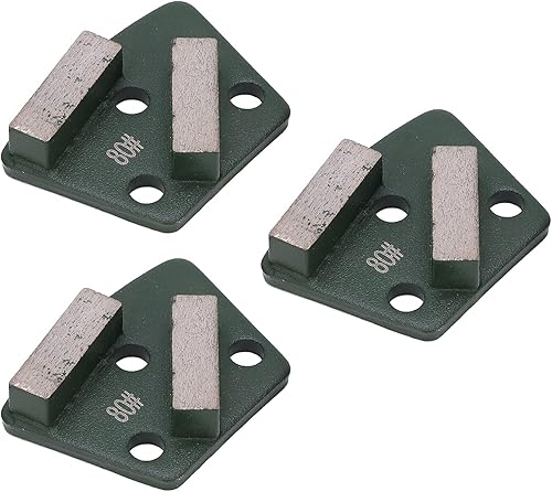 Estink Disco de almohadilla de molienda de piso, paquete de 3 zapatos de pulido de óxido de aluminio verde 80#, 2 dientes largos, compatible con