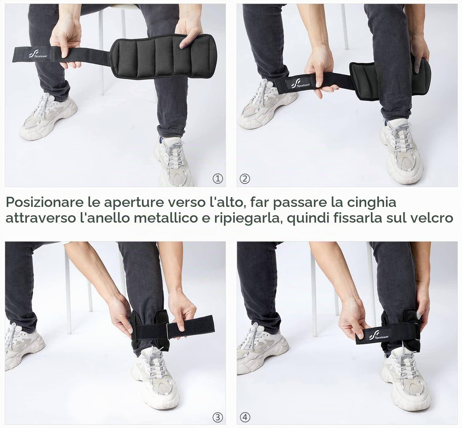 Sportneer Peso regolabile per caviglie, peso caviglia/polso, 0,23 kg a 0,9 kg per caviglia, 0,45-1,8 kg per coppia