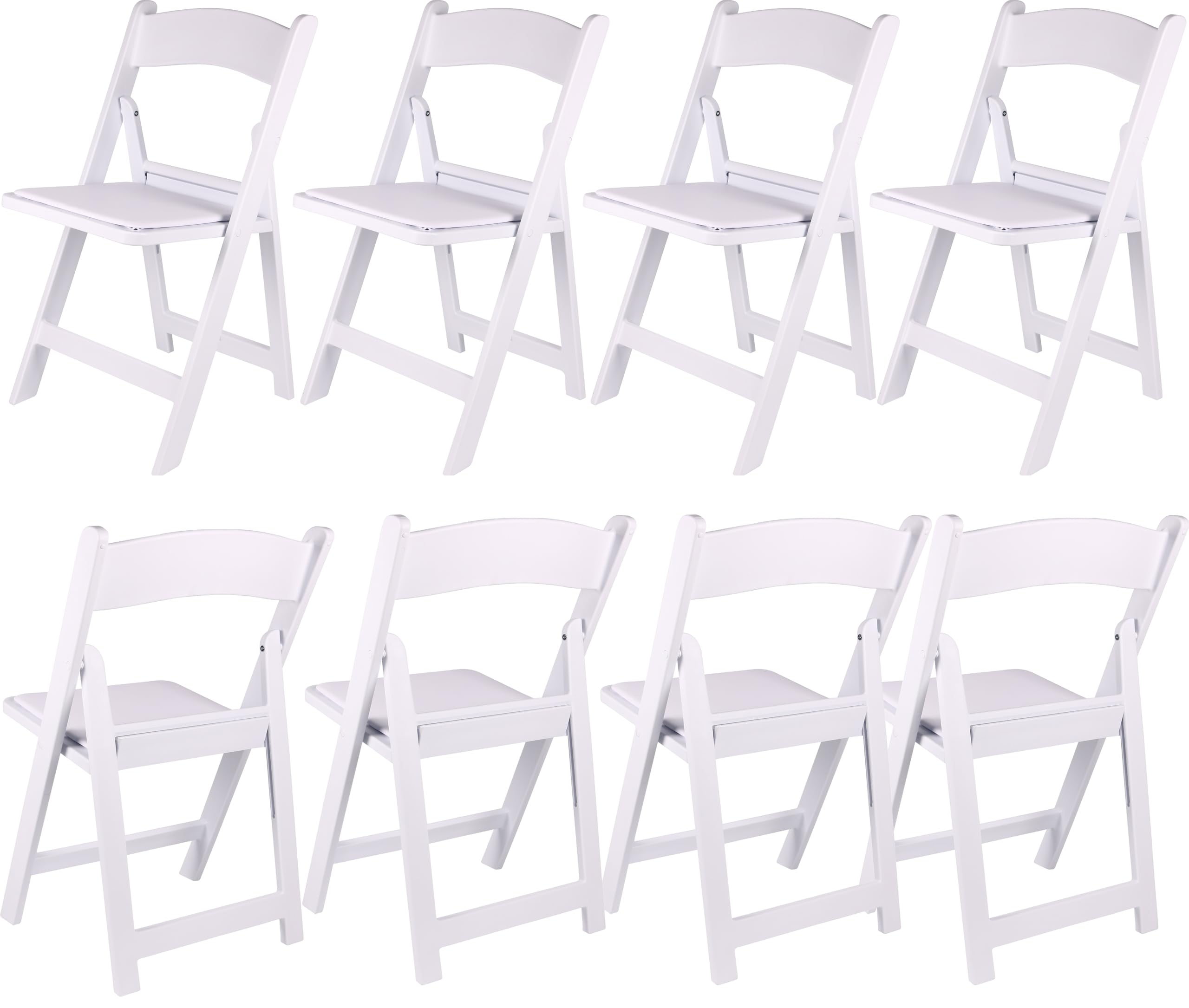BTEXPERT Resin Folding Chairs Vinyl Padded