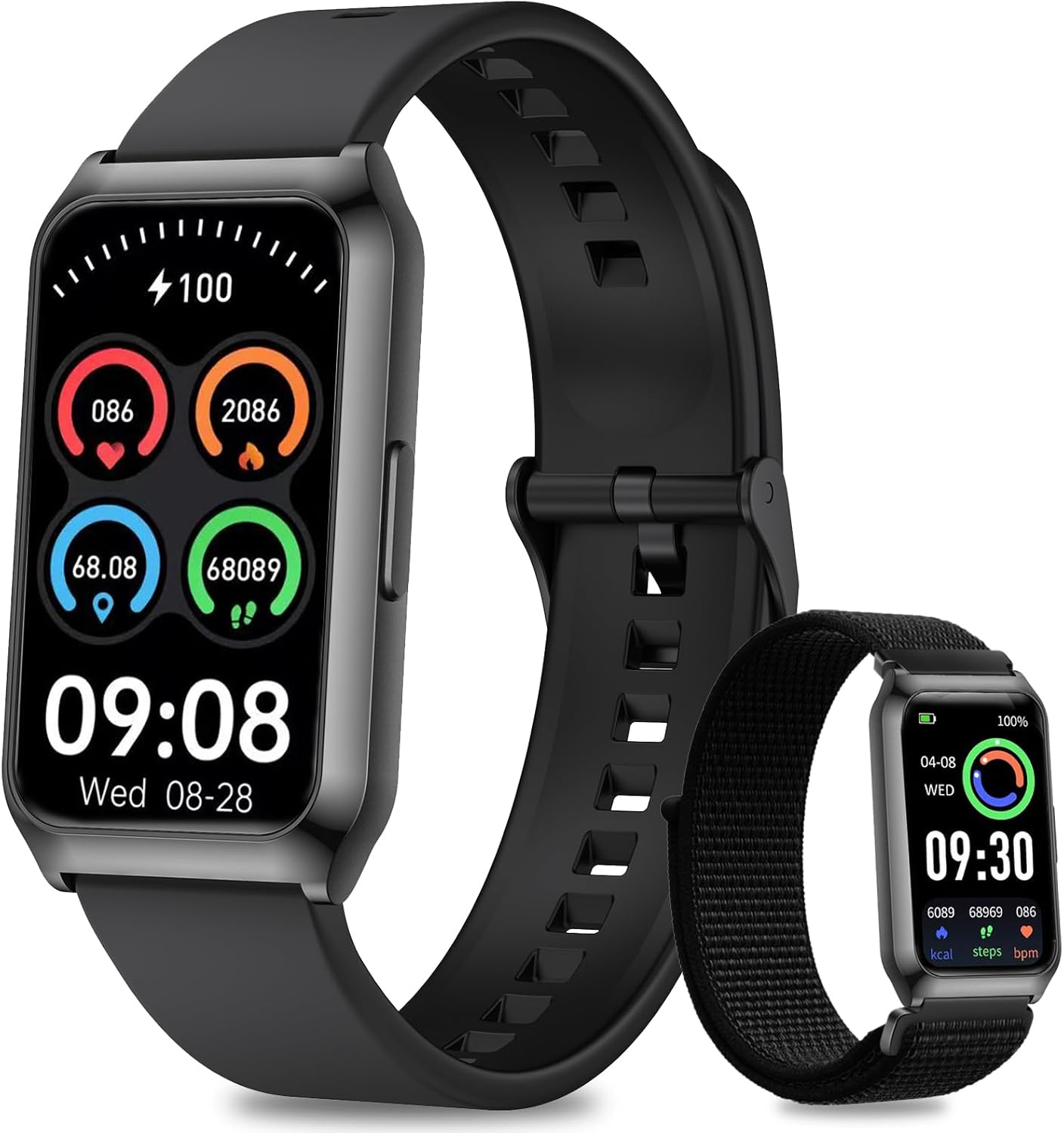 GADIXY Smart Watches for Women Men,7 Day  Battery,Aluminium Case with Blood Oxygen/Heart Rate/Step Counter/Calories,Activity Sleep Tracker,IP68 Smart Pedometer Watch for Android&iOS Black