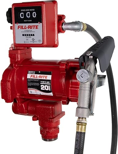 Miniatura 2 de Fill-Rite Bomba de transferencia de combustible FR701VL 115V 20 GPM con paquete de medidor mecánico estándar, litros  Para gasolina, diésel,