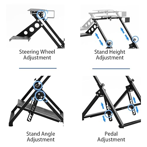 Miniatura 2 de Anman Foldable Driving Gaming Wheel Stand Fit for Logitech G25 G27G29G923 Thrustmaster PXN V9 Adjustable Steering Wheel Stand,Not Included