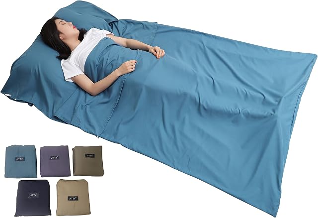 JITTY Sleeping Bag Liner Travel Sheet for Business Camping Backpacking Hiking Mountain Climbing Home Hostels Train 210x115cm