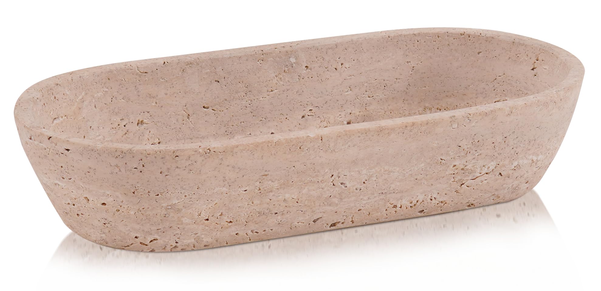 Radicaln Marble Dough Bowl 10" Inches Travertine Handmade Key Bowl For Dining Table Décor, Ideal Decorative Bowl for Valentine Day and Farmhouse Décor