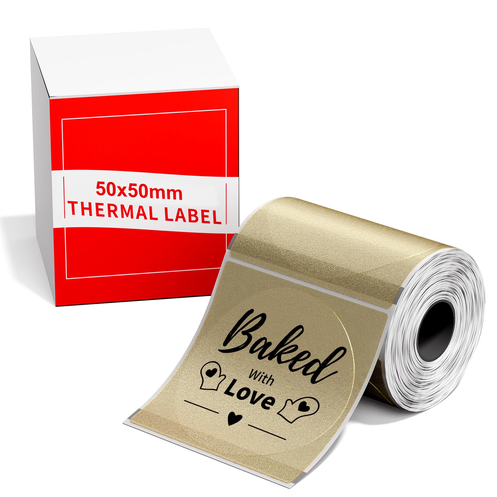 50x50 mm Printer Round Label, Printer Label Paper Compatible with Phomemo M100 M110 M220 M221 M108 M200 for Address