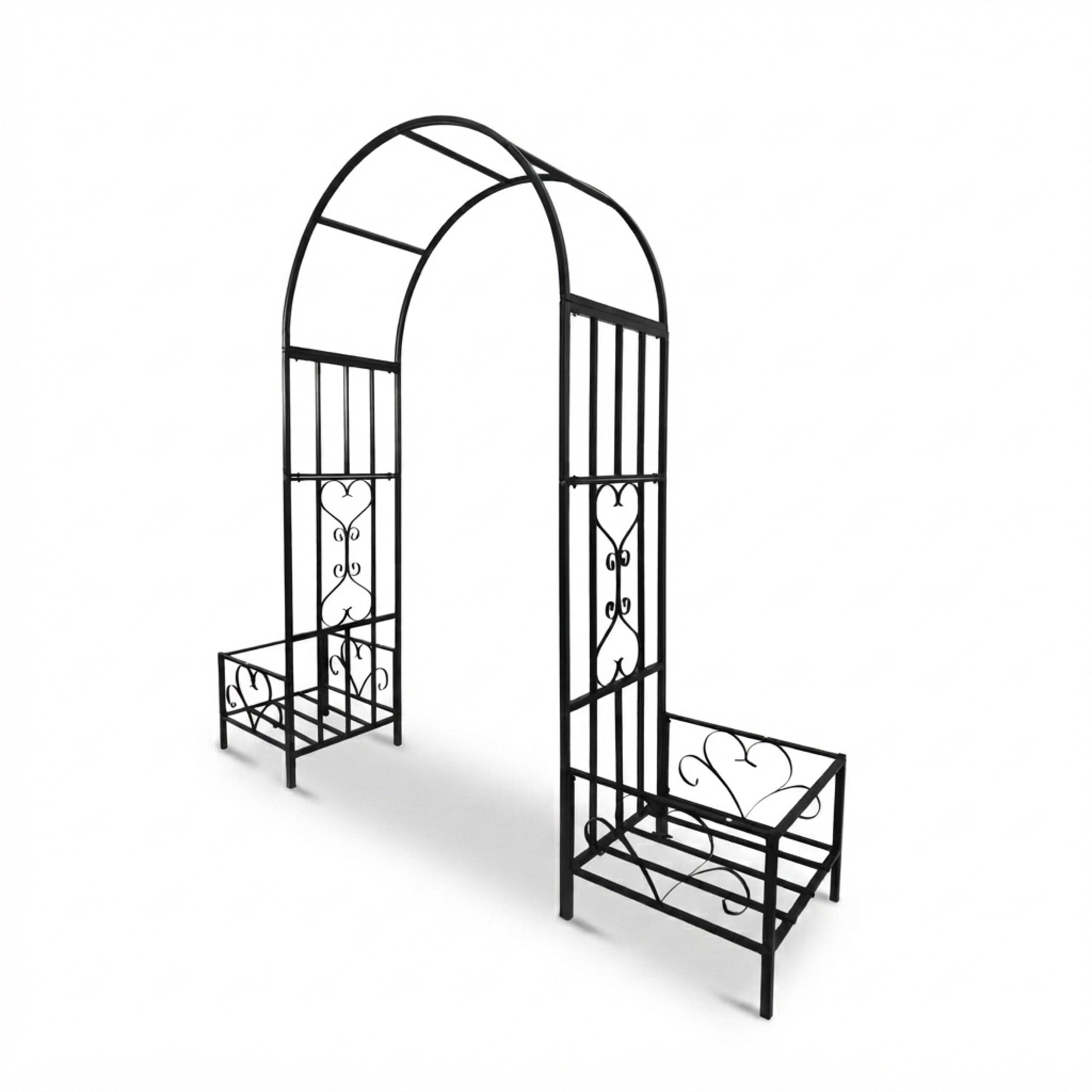 Relaxdays Arche de Jardin métal, avec bacs à Plantes, Noir