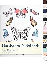 Vista 14 de WORLD TRAVELER Eccolo - Diario grande con páginas rayadas, cuaderno de escritura, tapa dura, 256 páginas blancas con líneas, marcador de cinta, se