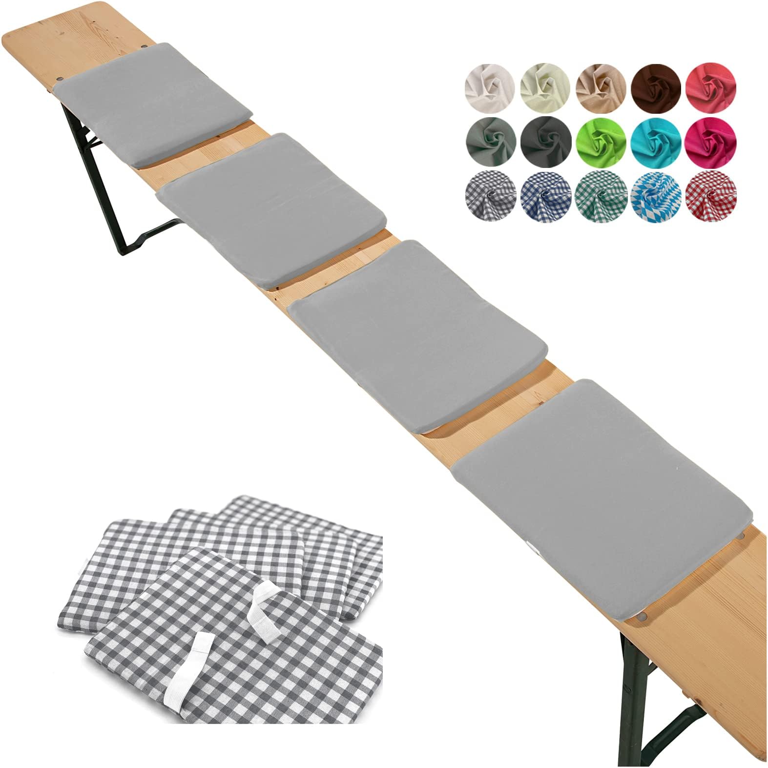 Cuscini Per Panca In Tessuto Oxford Antracite - Set Di 2 200x50x7 Cm 94215587 - Foto 6