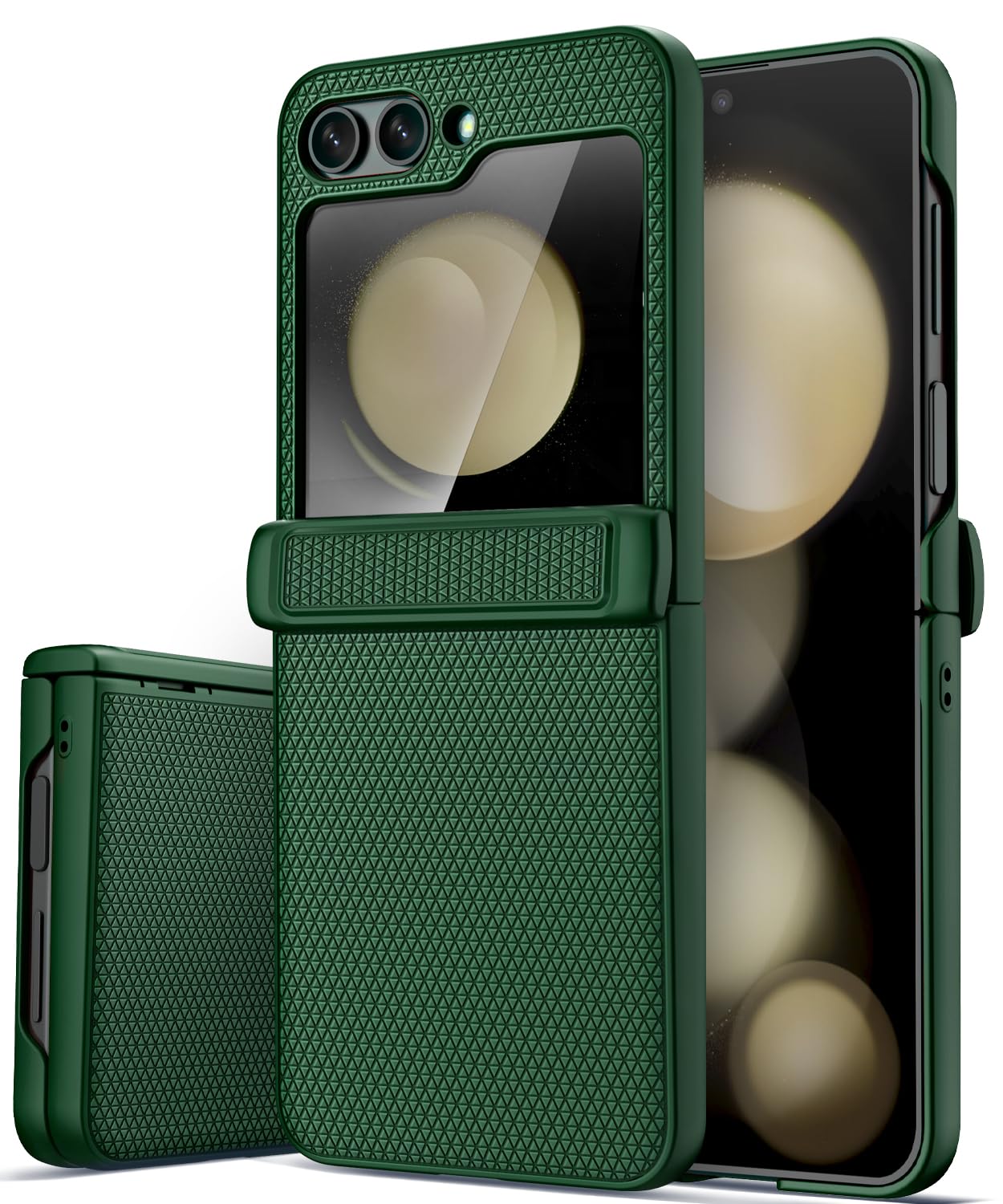 Vihibii for Samsung Galaxy Z Flip 5 Case with Hinge Protection & Back Screen Protector, Ultra Thin Shockproof Rugged Full Body Protection Phone Cover