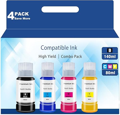 T522 - Botellas de tinta de alta precisión de color de repuesto para Epson T522 T502 Uso para recarga EcoTank ET-2803 ET-2800 ET-2720 ET-3750