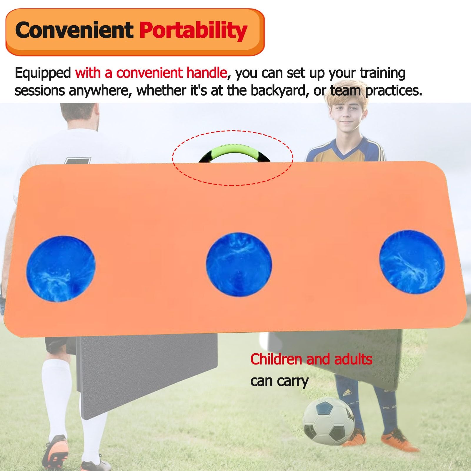 Tabellone rimbalzante portatile per calcio, grande muro di allenamento per il ritorno sportivo del calcio pieghevole, attrezzatura per l'allenamento del calcio resistente per il controllo e la prat