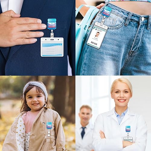 Miniatura 5 de Carrete de insignia cardíaca retráctil para enfermeras, lindo soporte de credencial de identificación con clip de cocodrilo para estudiantes,