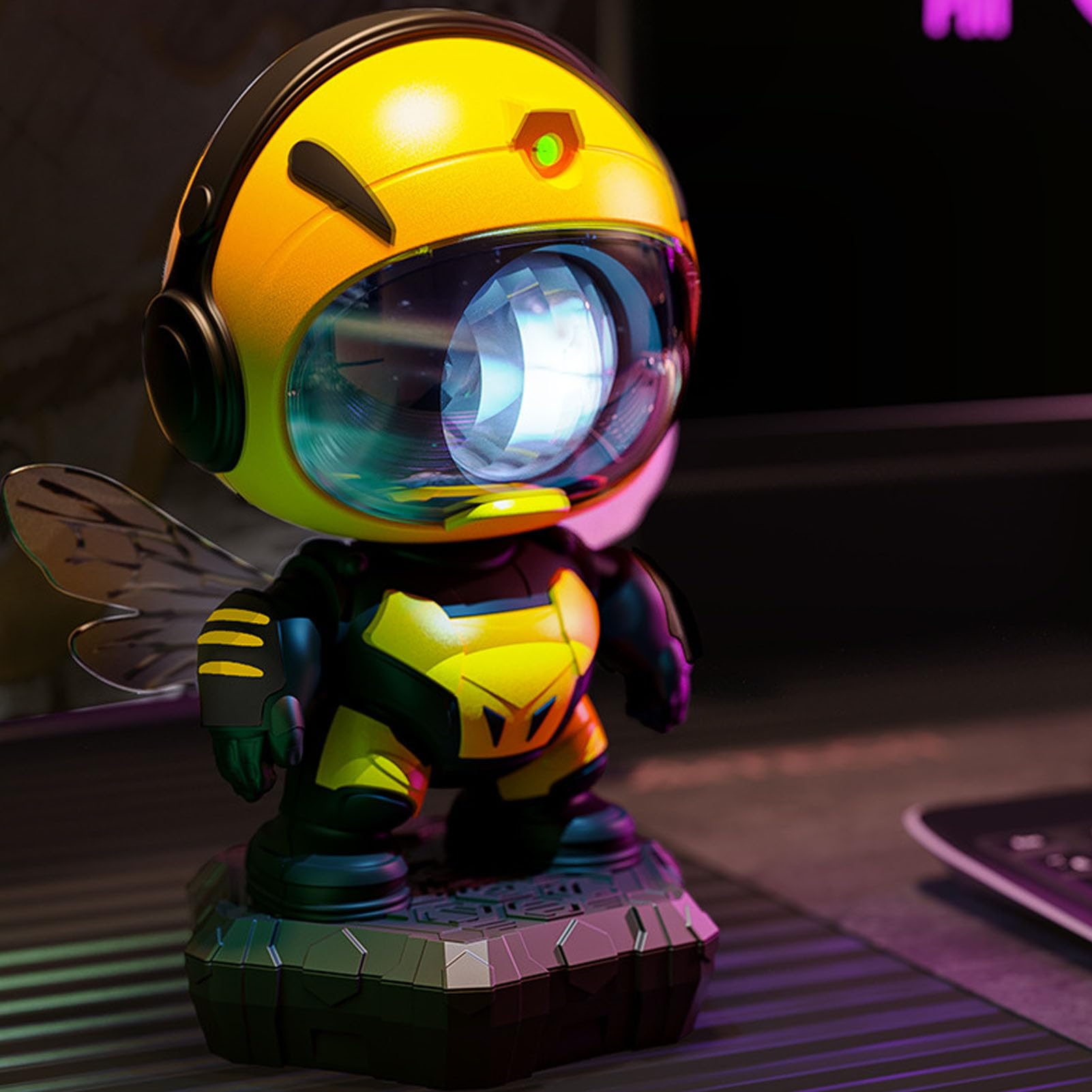 Generic Projektor Lampki Nocnej Bee z Regulowanym Oświetleniem LED i Głośnikiem Bluetooth do Pokoju Zabaw i Sypialni Plastik 6,57 X 4,21 X 8,23 Cala
