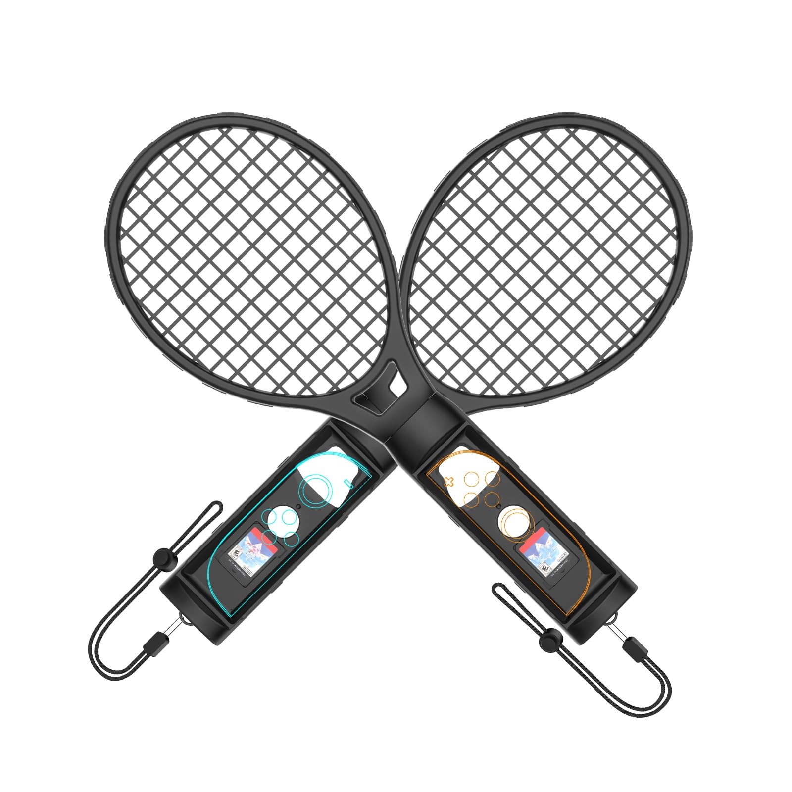 XHSESA Tennis Racket Gamepad Accessories for Switch 2 - Compatible with Switch Sports & Motion Games, Grip Controllers for Joy-Con (Black)