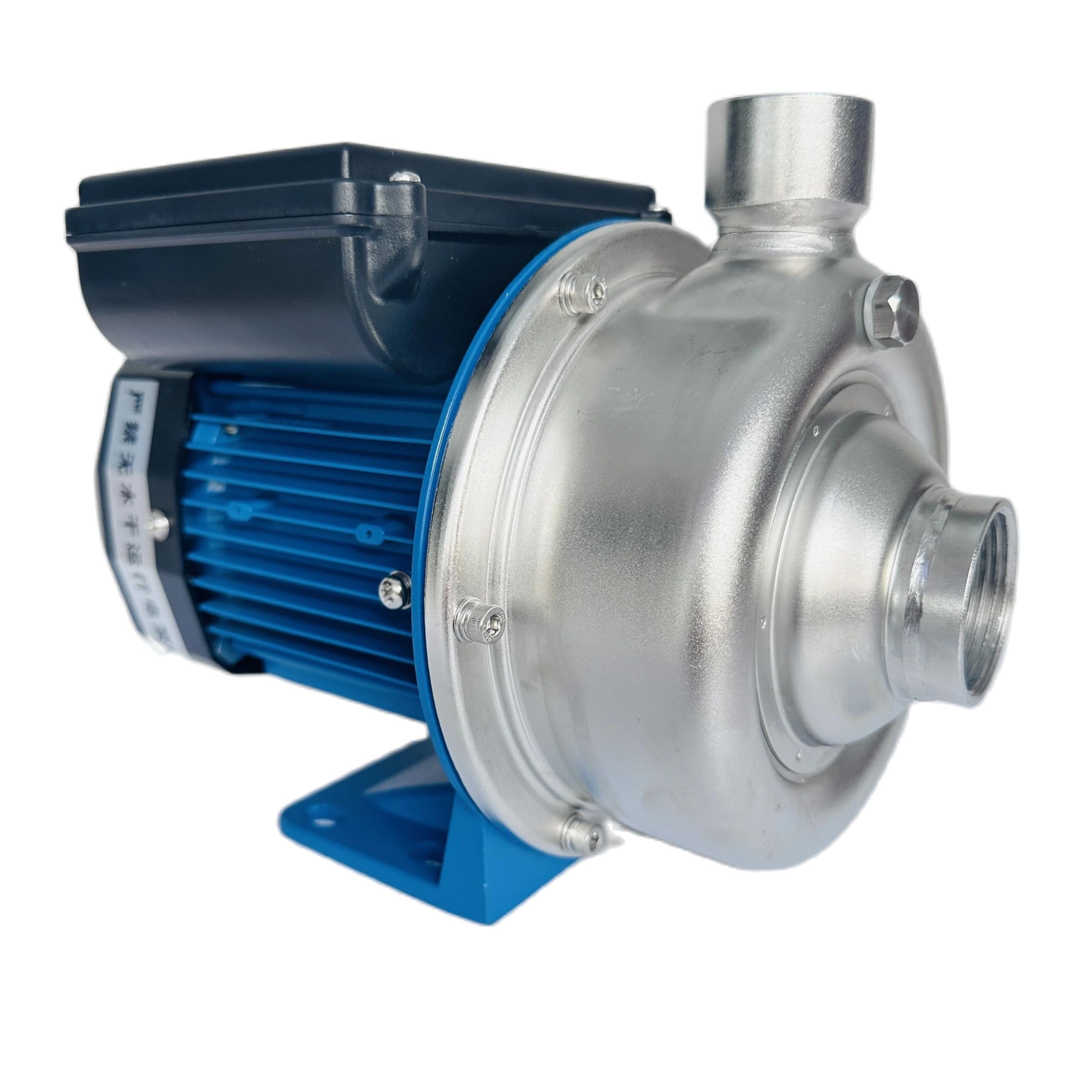 Bomba centrífuga de acero inoxidable de 0,25 kW, impulsor semiabierto, caudal de 2,4 m³/h, cabezal de 9 m, for transferencia de agua industrial y alimentaria(250W)