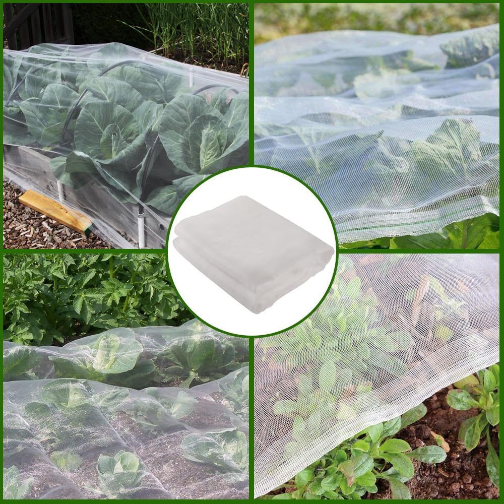 Red de jardín, 10 x 30 pies, cubierta para plantas, malla ultrafina, protección contra plagas, mosquitera para pájaros, plantas, para verduras, frutas, flores, cultivos, jardín