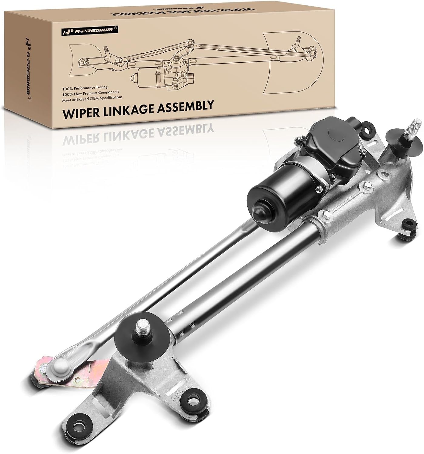 A-Premium Front Windshield Wiper Motor and Linkage Assembly Compatible with Honda Vehicles - Accord 2003-2007, Sedan - Replace# 76530SDAA01