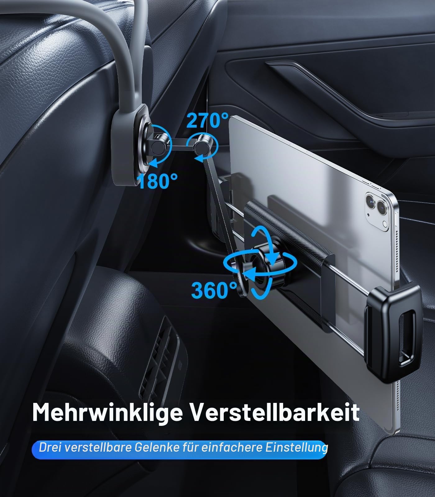 Supporto per tablet per auto per iPad, accessori per sedili posteriori, supporto per poggiatesta posteriore per bambini/adulti, essenziale per viaggi in auto con TV in auto
