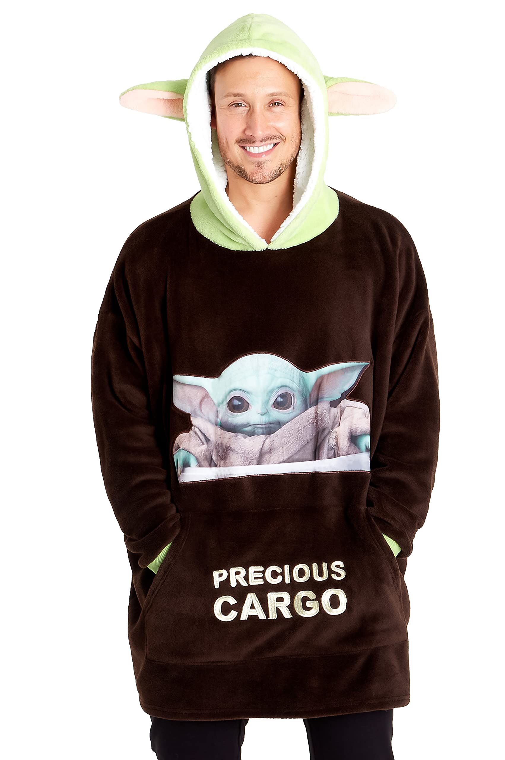 Disney The Mandalorian Sudadera Manta Gigante Forro Polar Baby Yoda Marron Verde