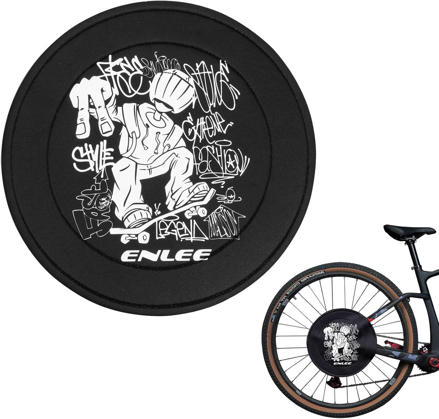 ENLEE 1PC Bike Disc Brake Cover, Water Resistant Neoprene Protective Cover for Mountain/Road/Gravel Bicycle Disc Brakes, Suitable for Safe Transport & Overspray Damage, Diameter: 320mm