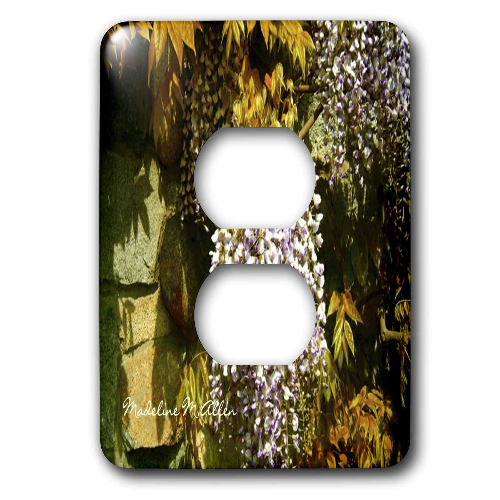 Glycine de vigne photo plaque de commutation 2 prises pour decoration murale fleurie