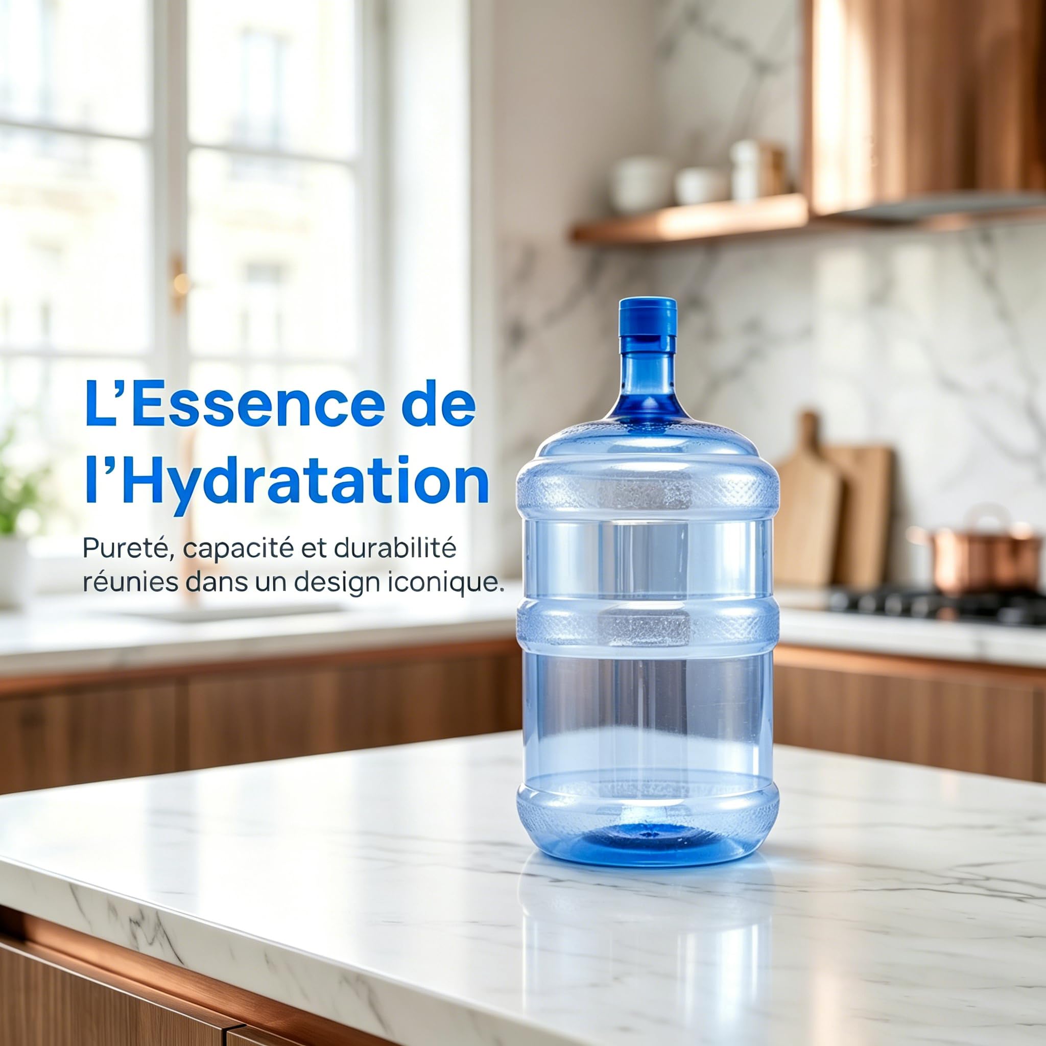 predolo Bouteille d'eau avec Bouchon à Vis, Bonbonne pour Fontaine à Eau Qualité Alimentaire Bonbonne d'eau Réutilisable, pour Camping, Sport, Randonnée en Plein Air, 18L, Épais+Petit+sans Poignée