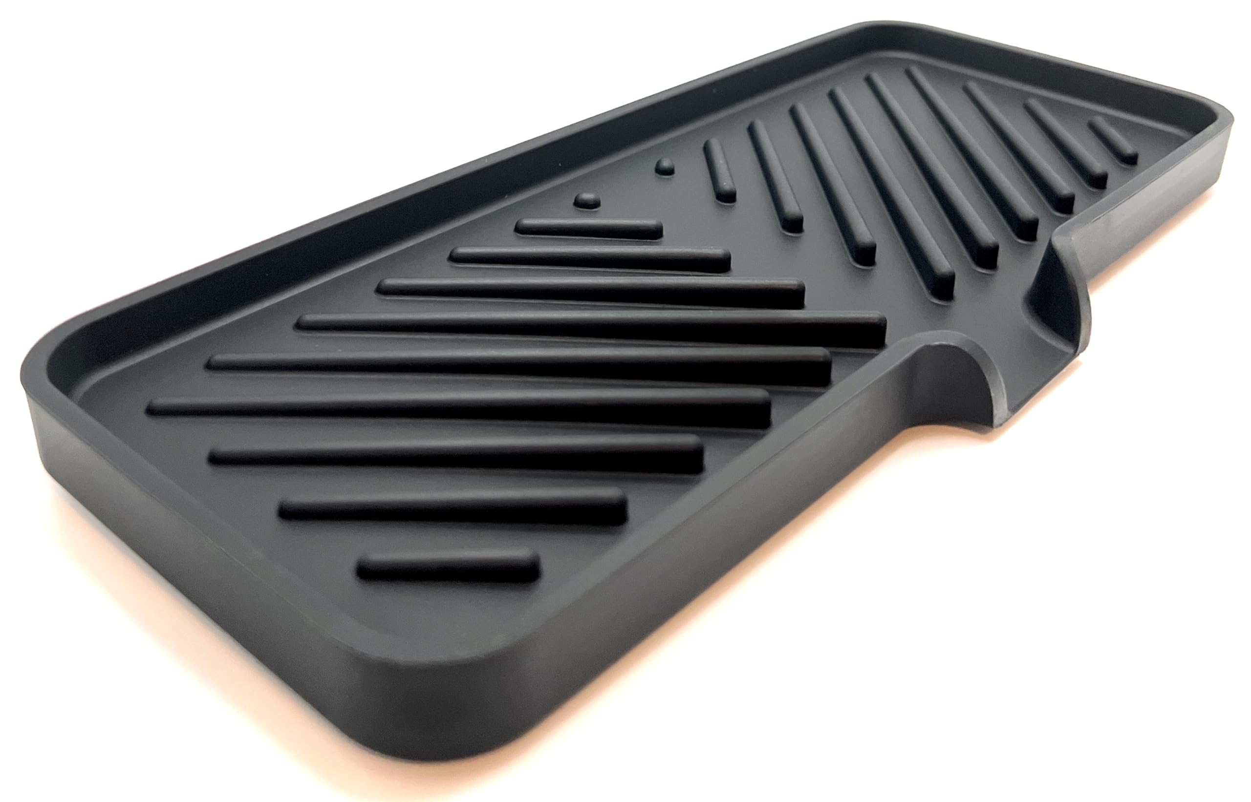 Happitasa Silicone Soap Dish Tray and Sponge Holder with Drain Chute and Feet 3-Way Sloped Design Bathroom and