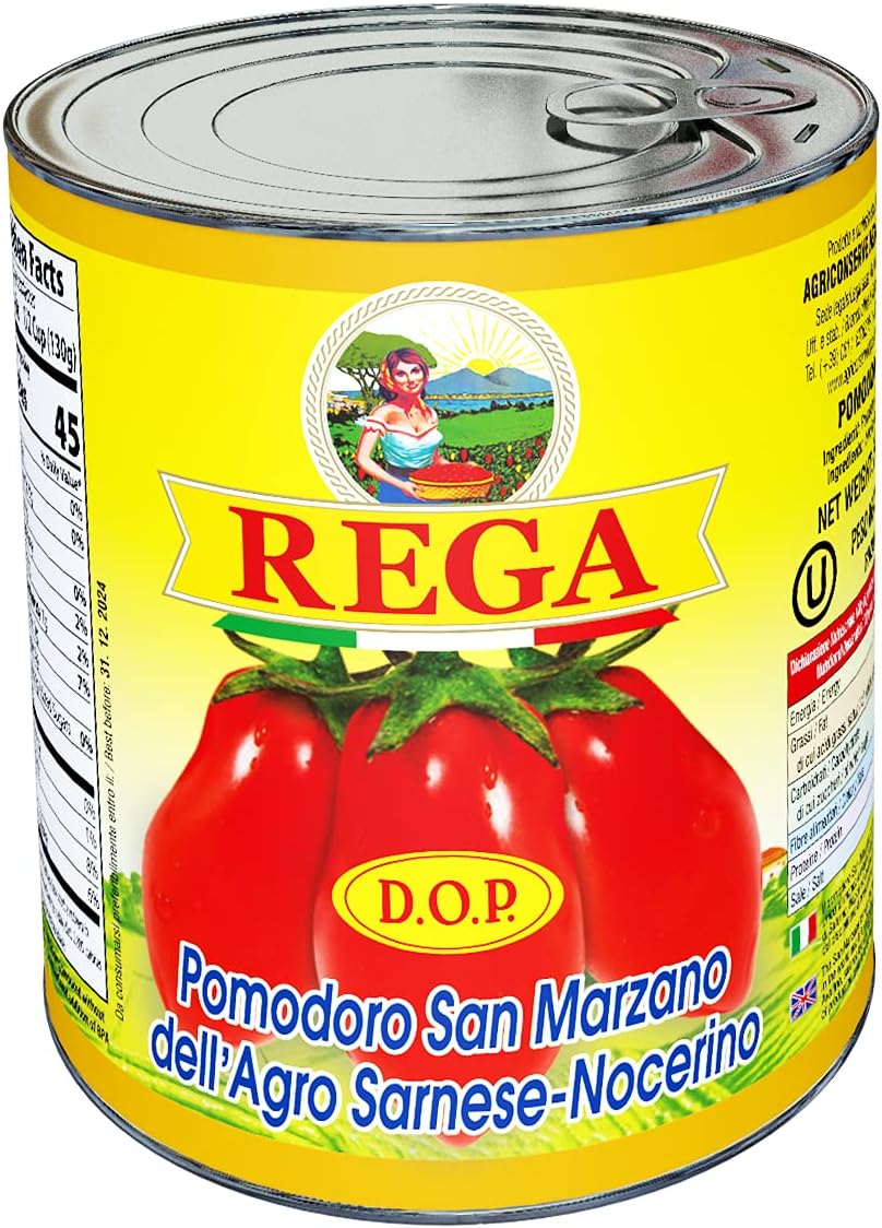 Rega San Marzano DOP Tomato Pack of 4 (28 Oz / 1 Lb 12 Oz Each), Imported From Italy