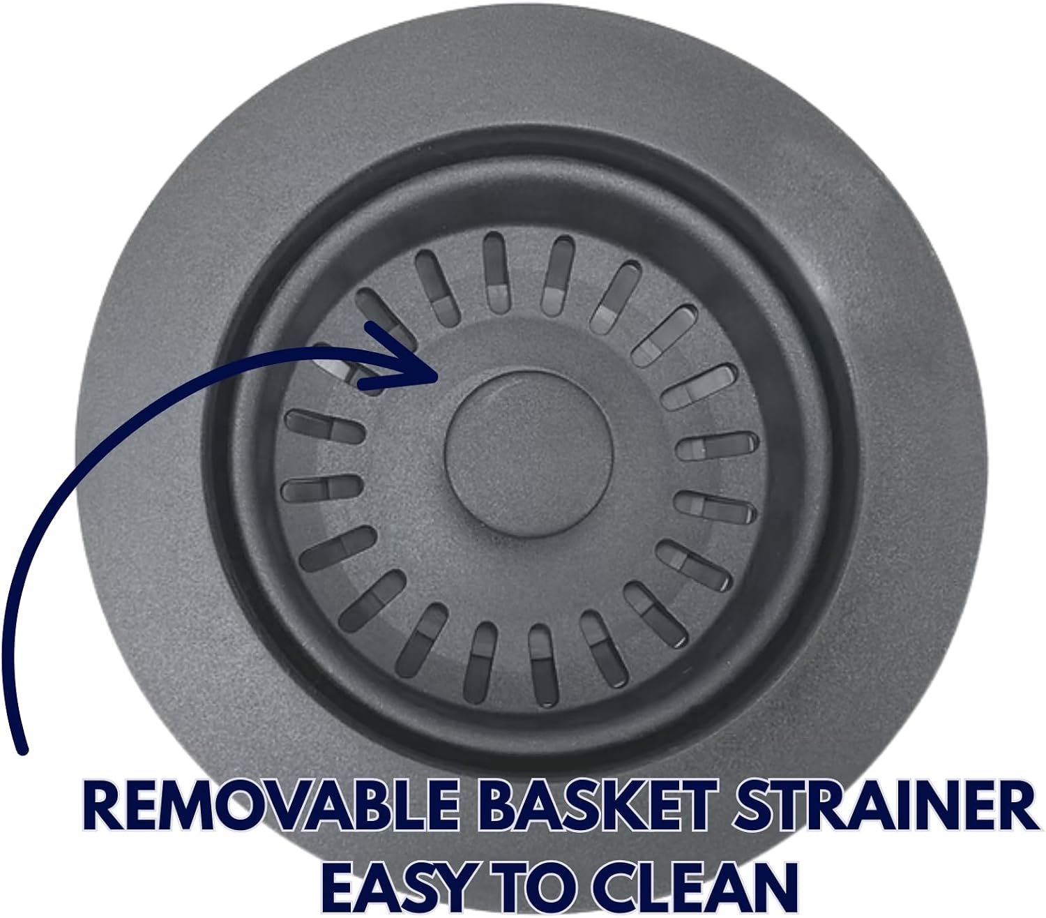 Nantucket 3.5KD-GCTI Basket Strainer Kitchen Drain for Granite Composite Sinks - Titanium
