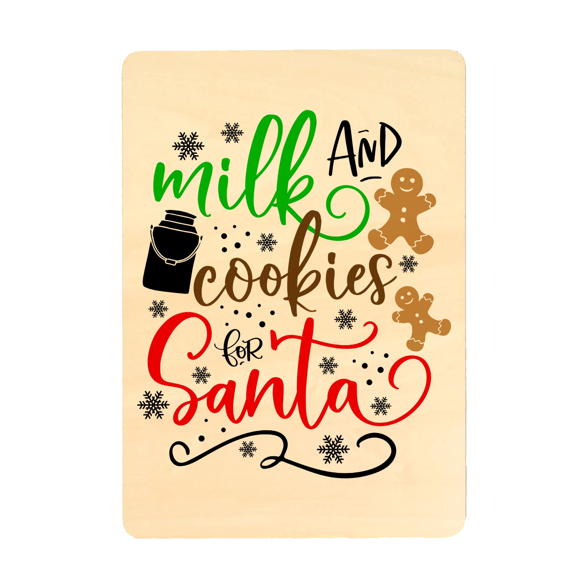 Print Maniacs Personalised Any Name Christmas Eve Santa and Rudolph Reindeer Treat Xmas Plate Board Wooden Place Mat 28cm x 20cm (Design 6, No Name)