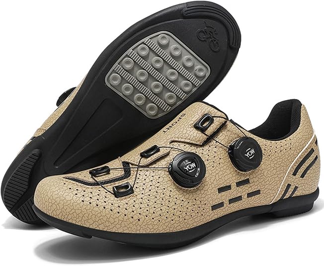 Chaussures Vélo Homme PELOTON – Semelle Caoutchouc, Compatible Delta, Lacets Rotatifs Rapides, Respirantes & Légères