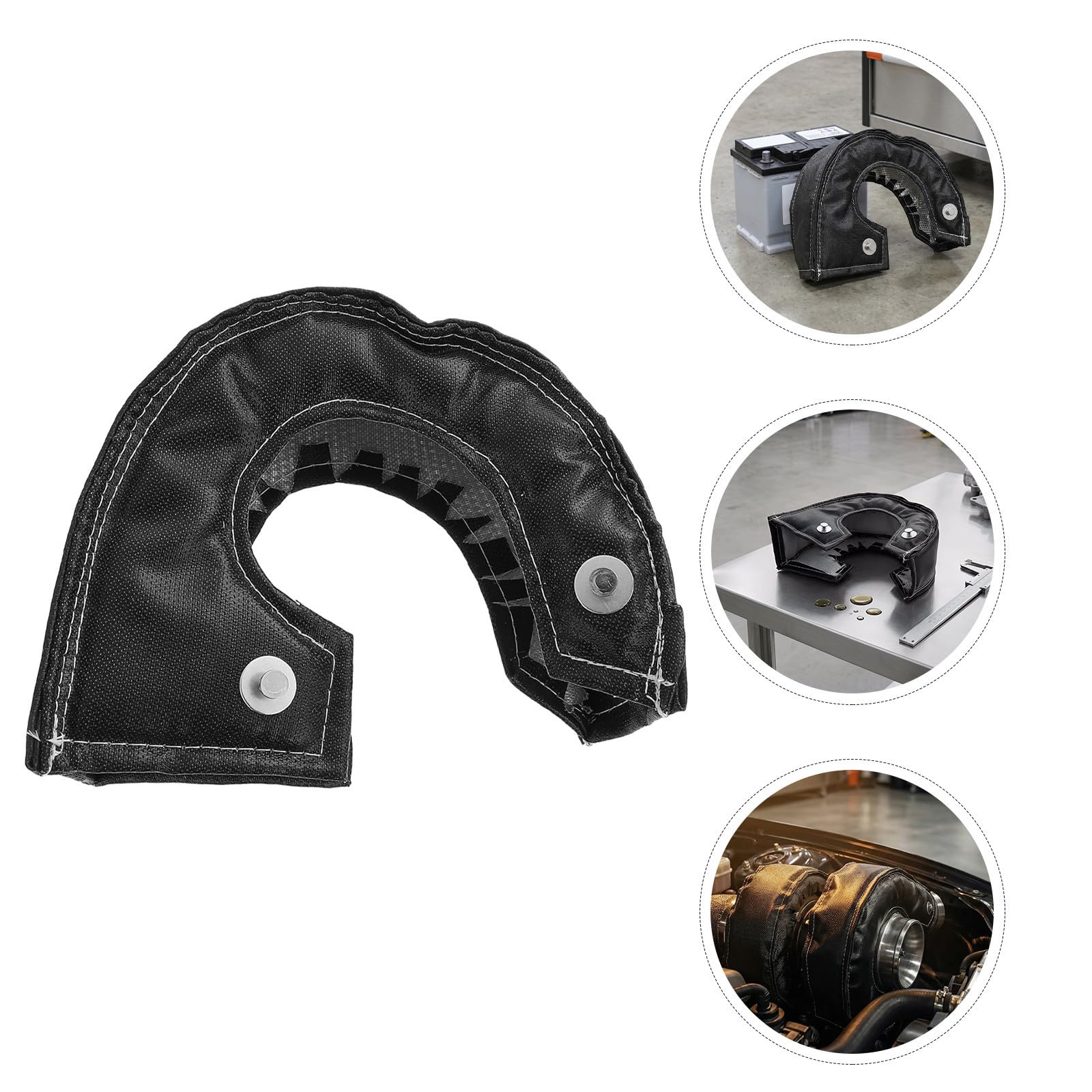 Copertura Termica per Migliorare le Prestazioni del Motore 2 Pezzi per Turbocompressore in Fibra di Vetro e Silicone, Design Protettivo Adatta per Auto e Appassionati Automotive