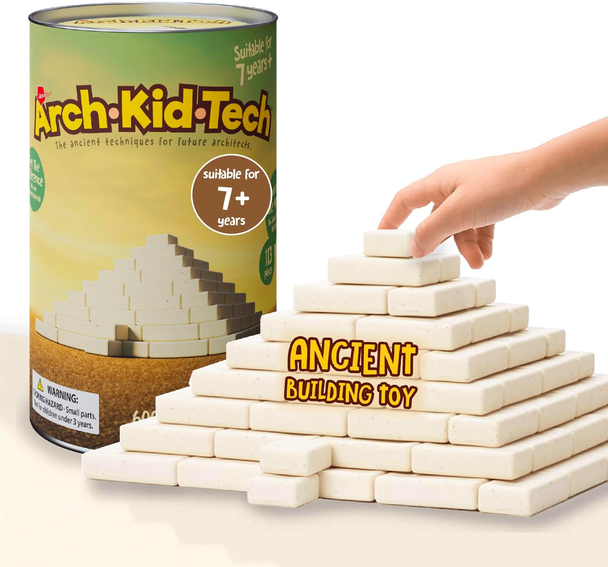 Taksa Toys Ancient Pyramid Egypt Stem Toys Educational Stackable Building Blocks Bricks for Kids Ages 7 8 9 10+ Years Old, Creative Architectural Learning Games, Montessori Toys for Children, 122 Pcs