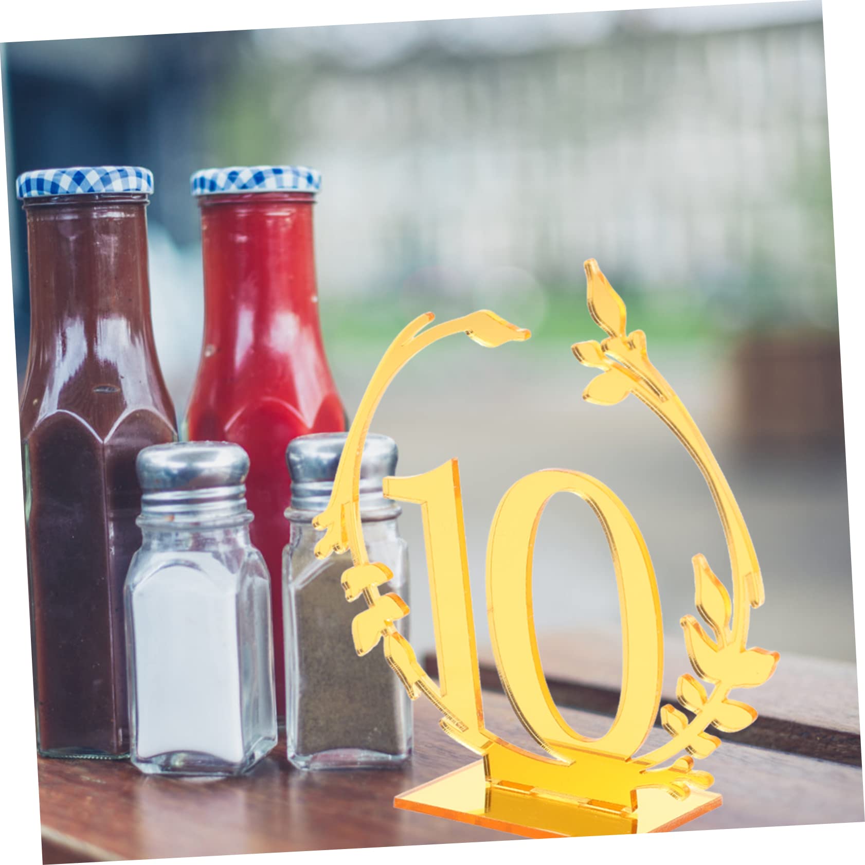 Cabilock 20 Piezas Placa De Número De Mesa Mesa De Comedor Circular Signos De Números De Boda Mesa De Comedor Rústica Números De Mesa De Boda De Oro Signos De Mesa Decoración 1-10